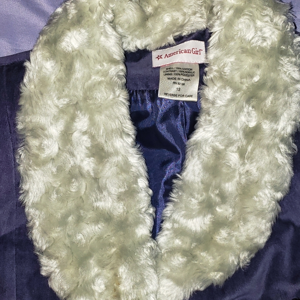American Girl Doll Samantha Long Victorian Holiday Velvet Coat Girls Size12